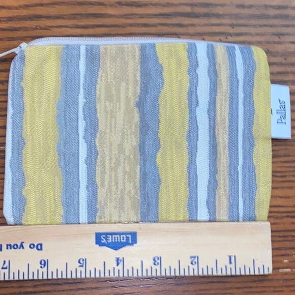 Pallas Textiles Bag Travel Small Mini ID Card Yellow Gray White Boho Lightweight - Picture 2 of 8